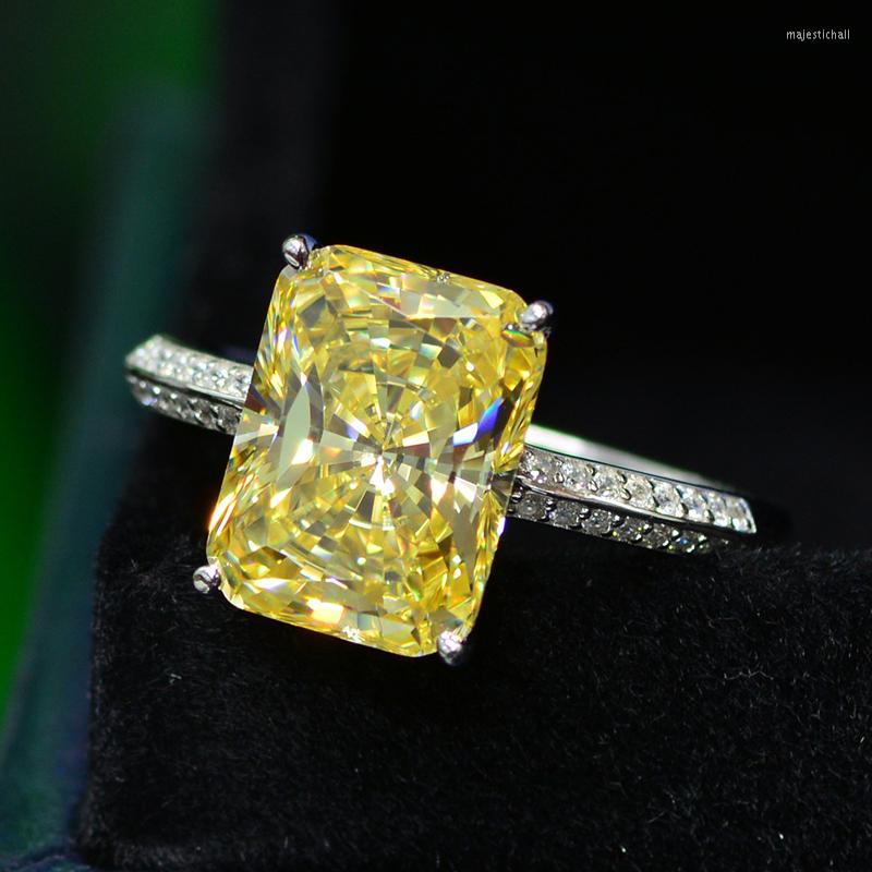 

Cluster Rings OEVAS Classic 925 Sterling Silver 9 12 MM Citrine Gemstone Wedding Engagement Diamonds Ring Fine Jewelry Wholesale