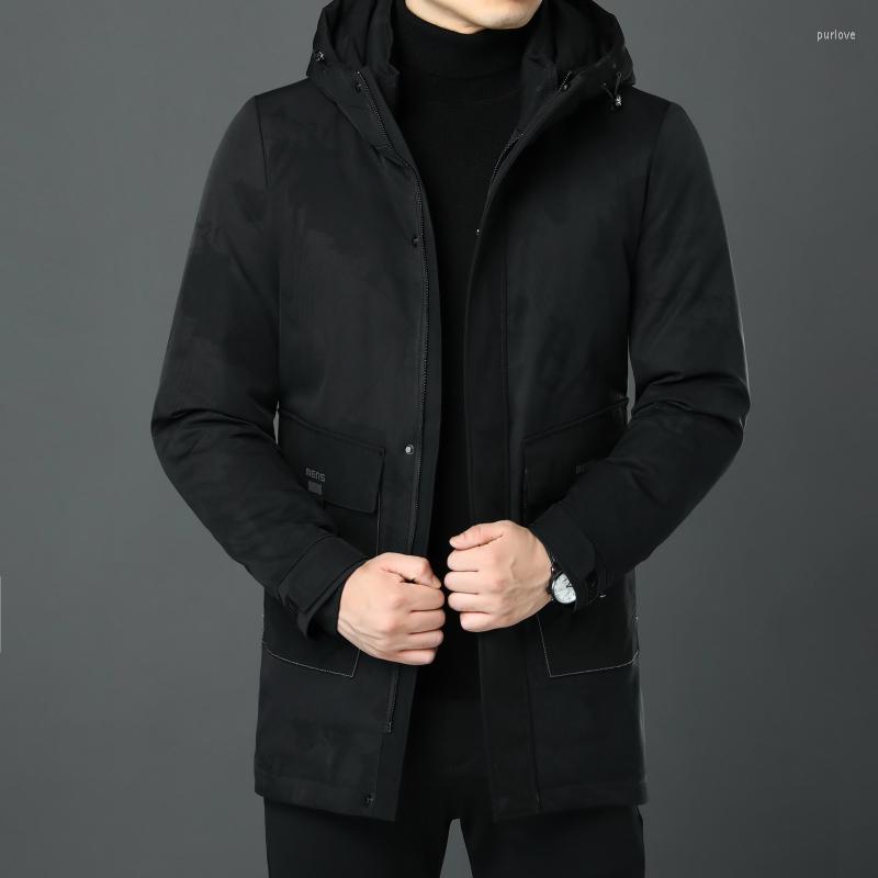 

Men's Down Top Grade Men's Hat Detachable Jackes Men Winter Luxury Designer 90% White Duck Warm Parka Windbreaker Coats, Black
