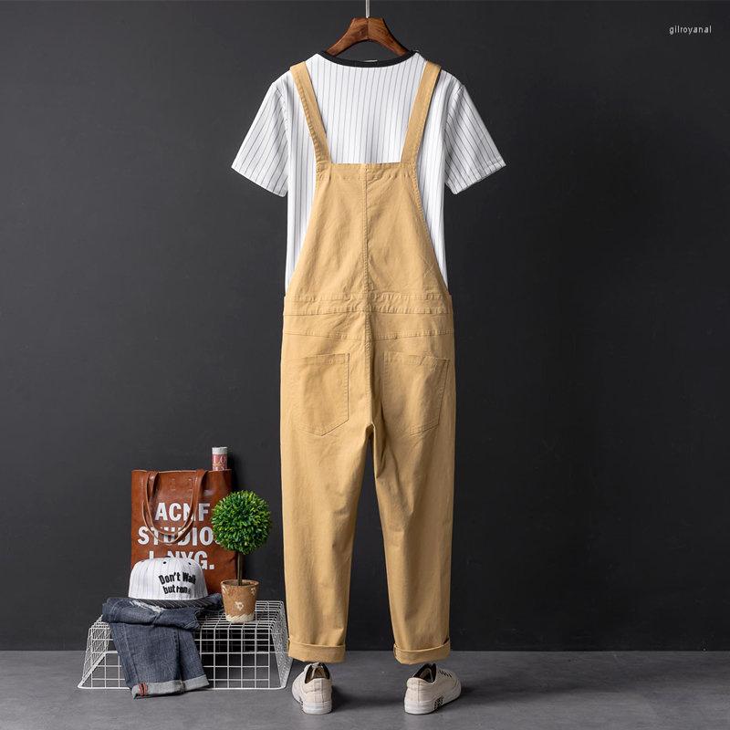 

Men's Pants Men's American And Women's Candy Color Casual Overalls Khaki Orange Black Causal Anklen Length Jumpsuit 2022 2Y2181