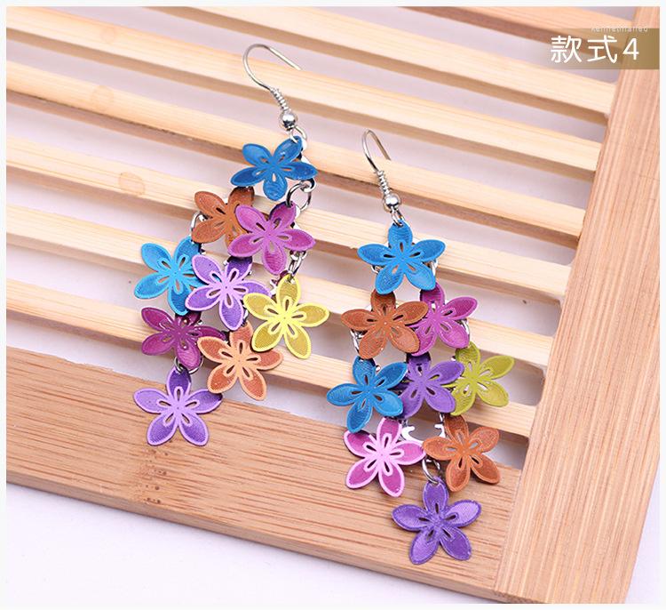 

Dangle Earrings Bohomia Tessel For Women Girls Partysu Multi Layers Flower Drop Colofull Pieces Charms Fashion Accessories