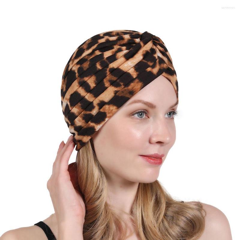 

Scarves Animal Printing Soft Cotton Knot Turban Hats For Women