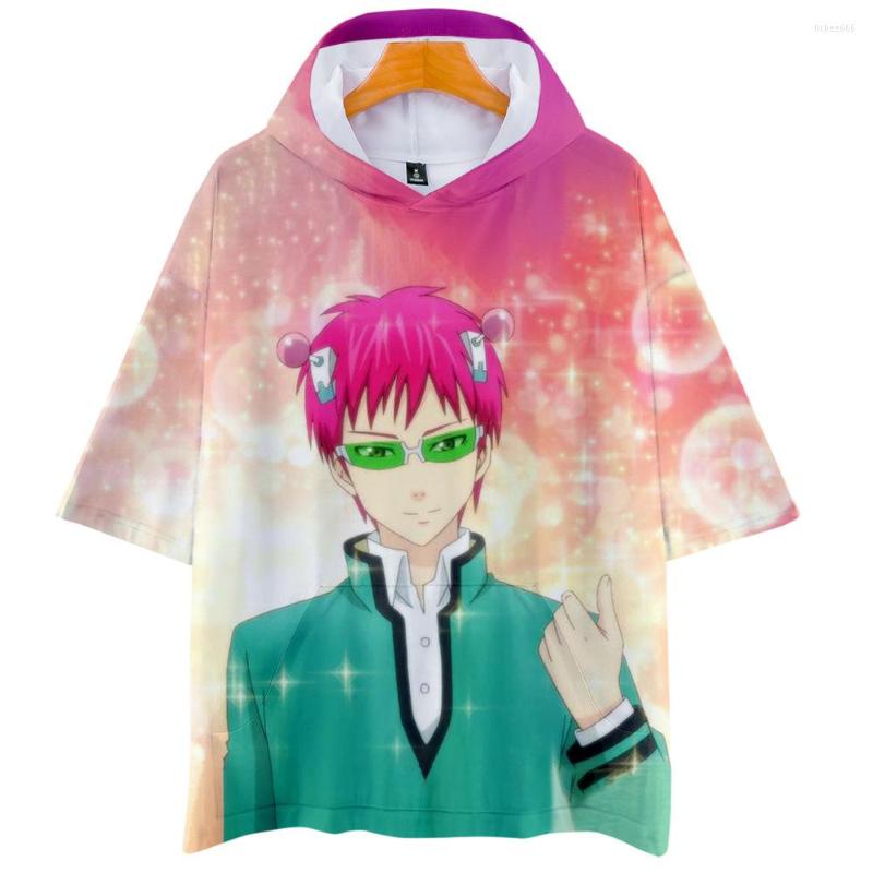 

Men's T Shirts Harajuku Boys/girls Hooded Tees The Disastrous Life Of Saiki Kusuo 3D Print Shirt Summer Casual Short-sleeved T-shirts, 002