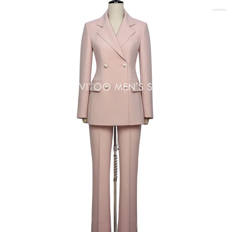 

Women' Two Piece Pants Women' Elegant Pink Office Lady Outfit/Fashion Long Sleeve Blazer Solid Color Coat 2 Piece/Casual Women Suits, Black
