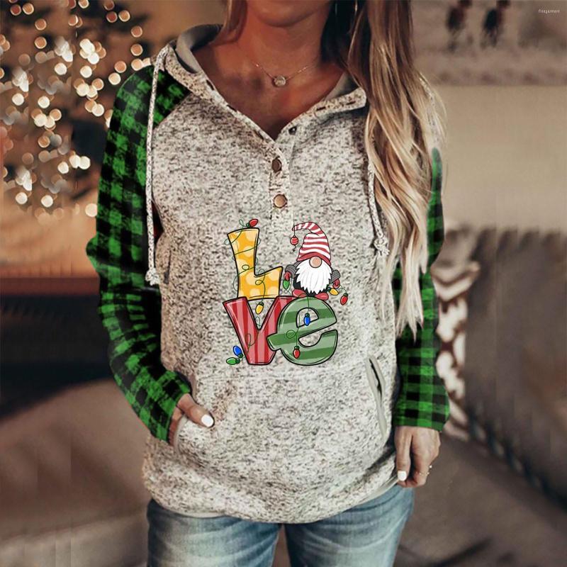

Women' Hoodies Women Sweatshirts Christmas Letter Print Long Sleeve Hooded Pullover With Pocket Harajuku Winter Clothes Sudaderas, Green