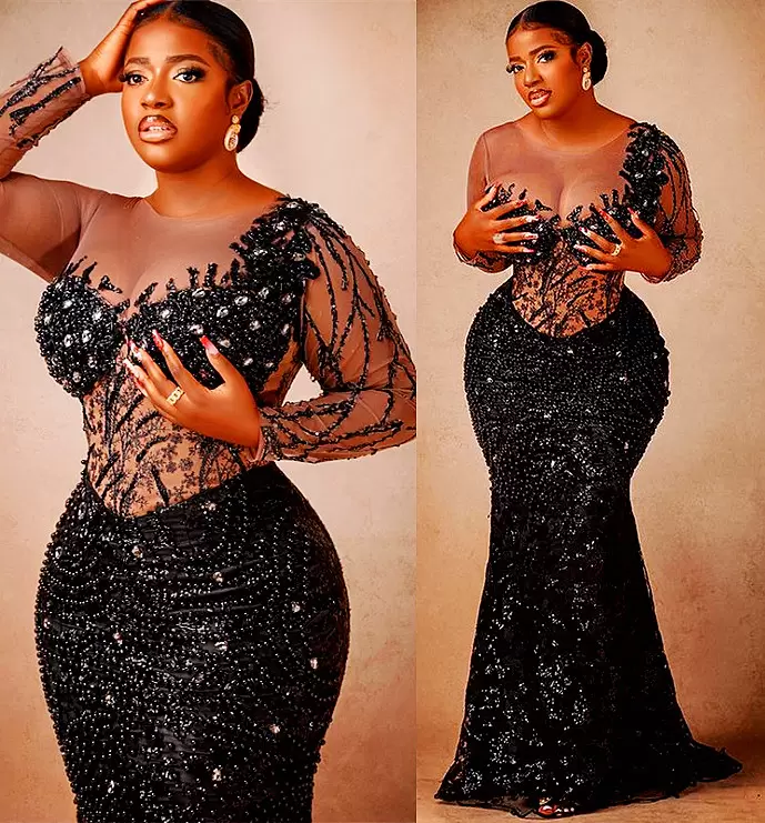 

2022 Plus Size Arabic Aso Ebi Black Mermaid Sequined Prom Dresses Lace Beaded Crystals Evening Formal Party Second Reception Gowns Dress, Ivory