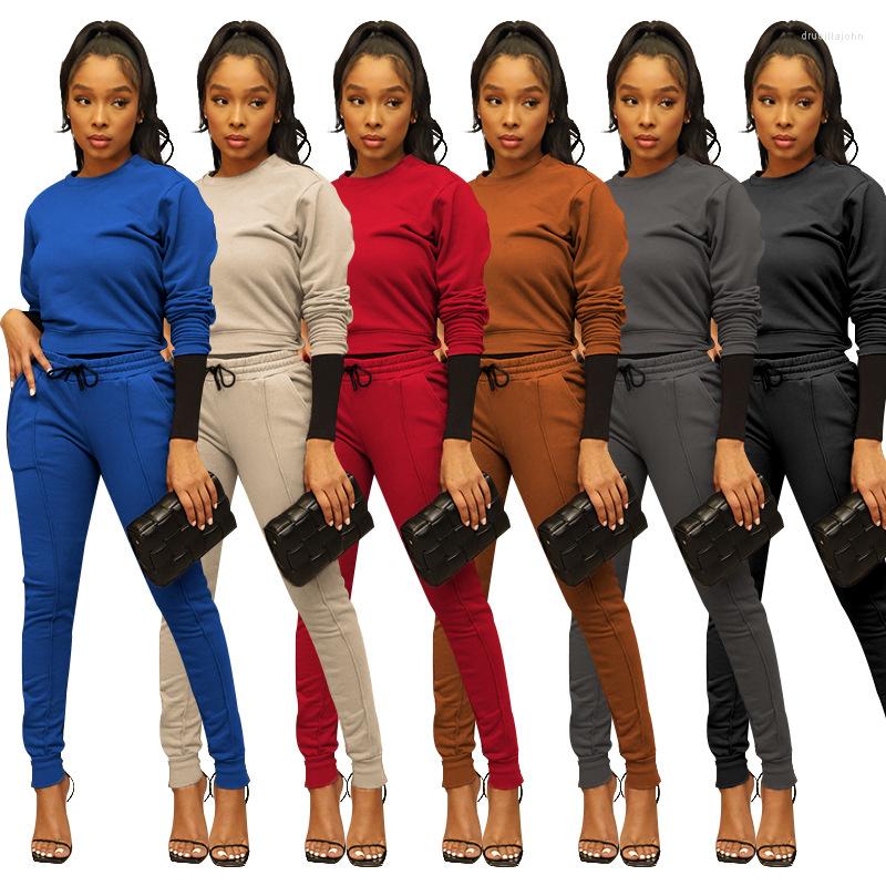 

Women' Two Piece Pants Elegant Autumn Women' Matching Sets 2 Pieces Long Sleeve Shirt Legging Suit Female 2022 Loose Tops Outfits, Black