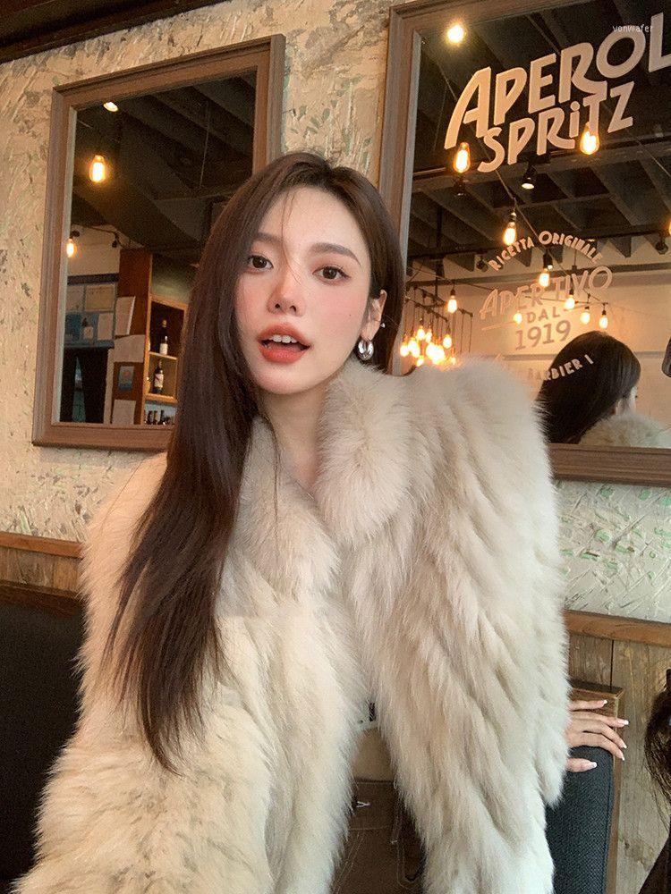 

Women' Fur 2022 Winter Women' High Quality Artificial Faux Coat Luxury Loose Thick Warm Plush H140, Kekese