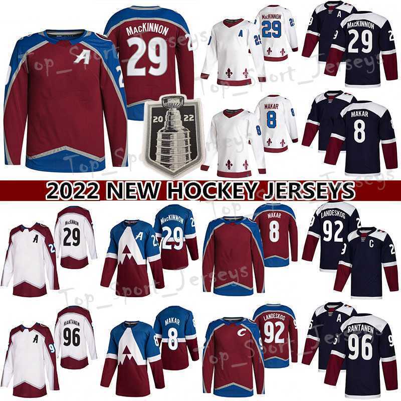 

Hockey Jerseys AD hockey jersey Stanley Cup Finals 29 Nathan MacKinnon 8 Cale Makar 96 Mikko Rantanen 92 Gabriel Landeskog 91 Nazem Kadri 19 nhl''jersey, Navy blue