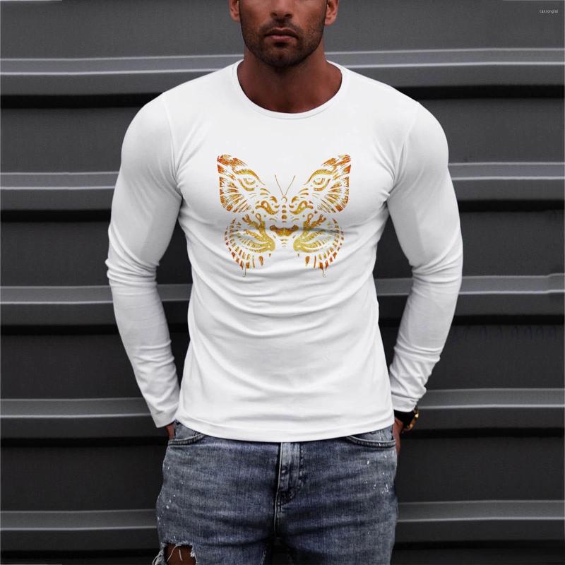 

Men's T Shirts Men's Solid Color Graphic Print Round Neck Slim Long Sleeved T-shirt Top, Grey
