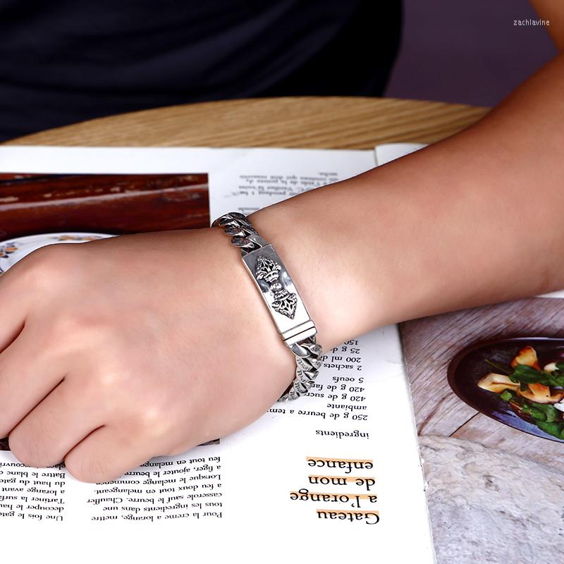 

Link Bracelets Retro Old Six-character Mantra Bracelet Personality Vajra Whip Chain Men's Man Woman Fashion 2022 Women