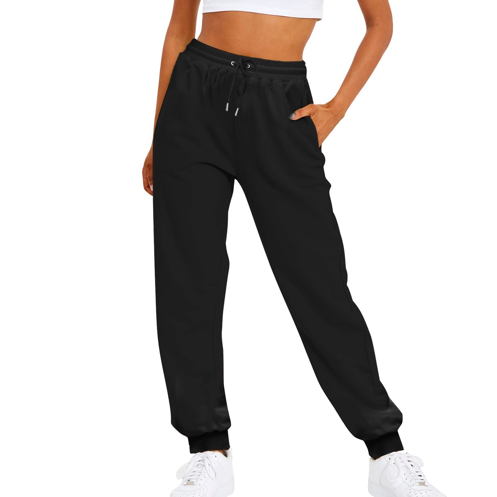 

Women' Pants  Ladies Fashion Solid Color Drawstring Trousers Female Plush Sport Elastic Sweatpants Mid Waist Fall Winter Pocket L221011, Ang220922498gn