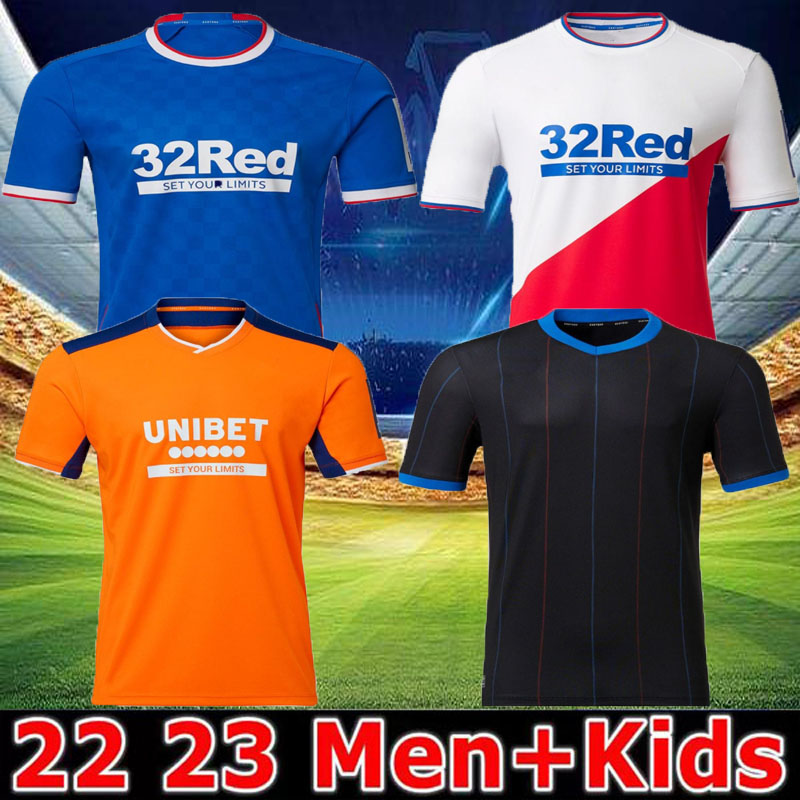 

4TH 22 23 Rangers home Soccer Jerseys Glasgow Legends away third 3dr 2022 2023 DEFOE HAGI BARKER KENT TAVERNIER men Football Shirts kids kit Sakala ROOFE MORELOS s-4XL, 22/23home