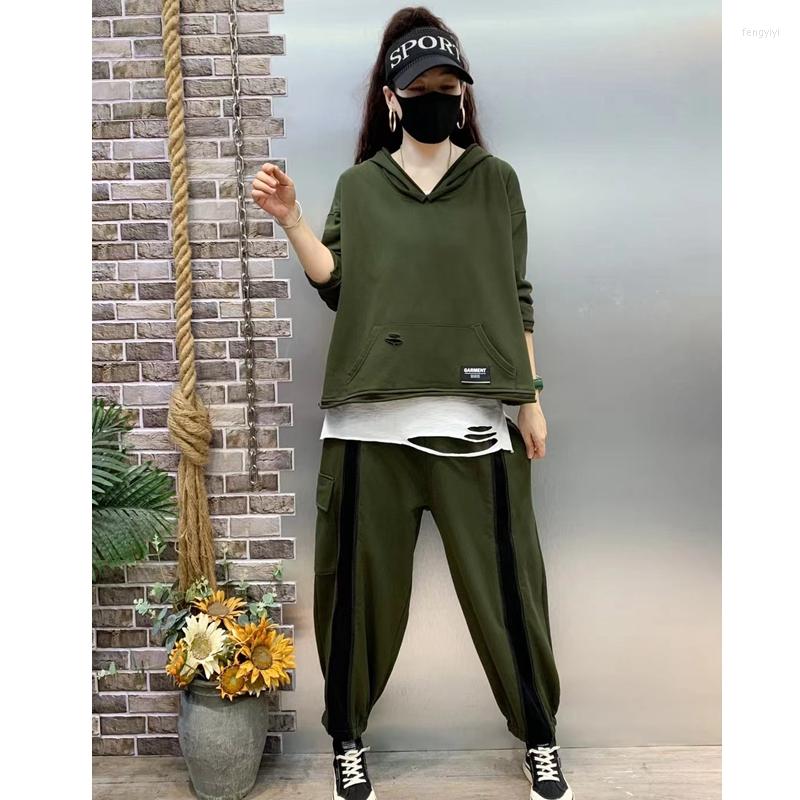 

Women's Two Piece Pants 2022 Arrivals Fashion Pieces Suit For Women 3Colors Elastic Waist And Tops, Black