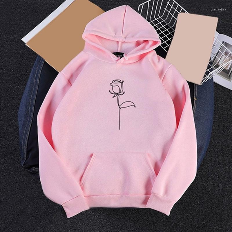 

Men' Hoodies Lovers Fleece Rose Printing Men Women Sweatshirt Casual Fashion Couple Hooded Pullover, Black