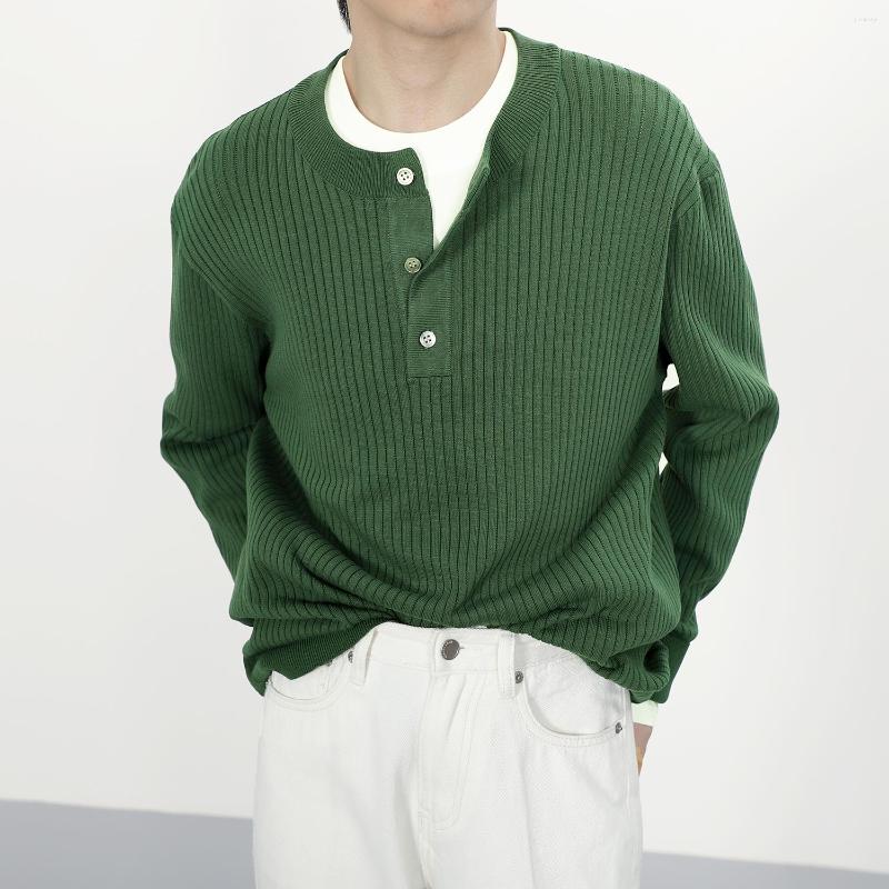 

Men's Sweaters 2022 Solid Color Men Fashion Casual Fit Slim Cotton Knitted Long Sleeve Pullovers Male Brand Clothing M69, White