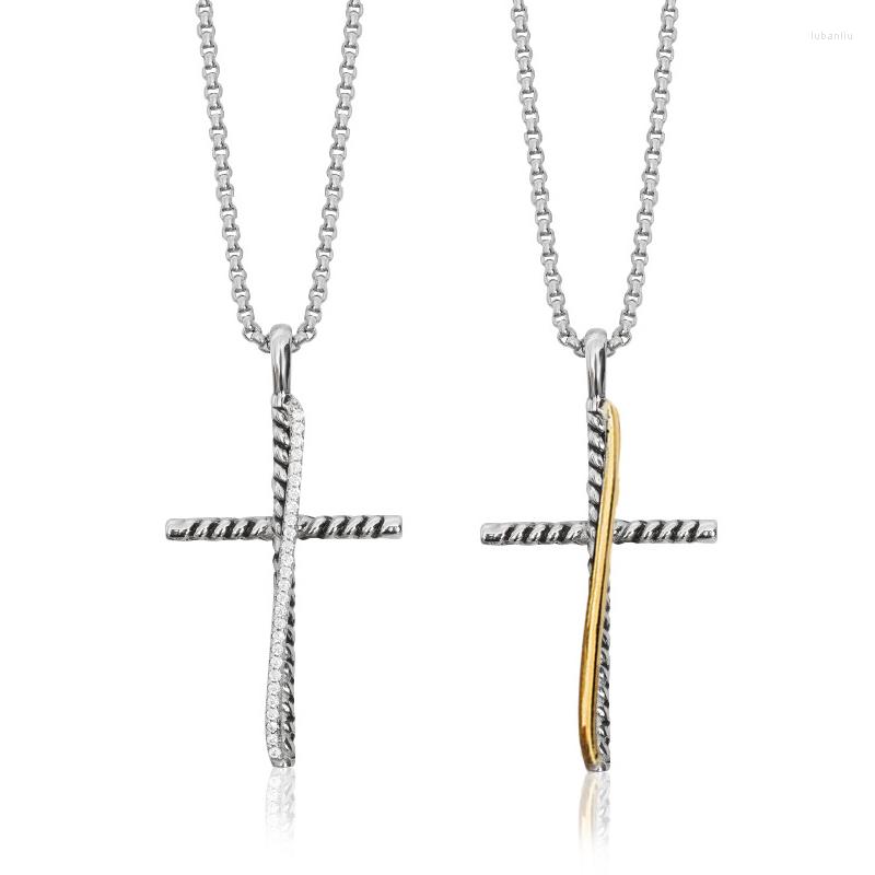 

Chains Jesus Necklace With Cross Pendant A Gold Color Line Fashion Necklaces For Women Men Vintage Jewelry Accessories