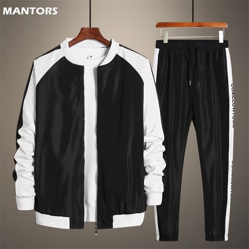 

Mens Tracksuits Men Sets Fashion Sporting Tracksuit Patchwork Zipper Sweatshirt Sweatpants Mens Clothing 2 Pieces Sets Hip Hop Slim Suit 221010, Zy2269grey