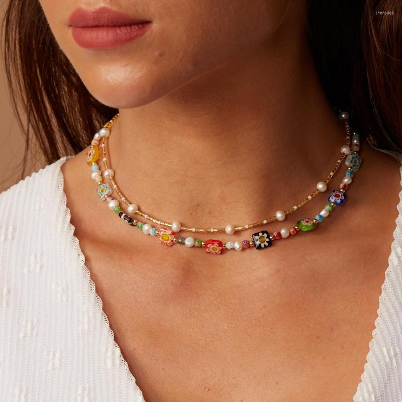 

Choker ZMZY Boho Elegant Pearl Beads Clavicle Chain Necklace For Women Wedding Jewelry Collar Seed Streetwear
