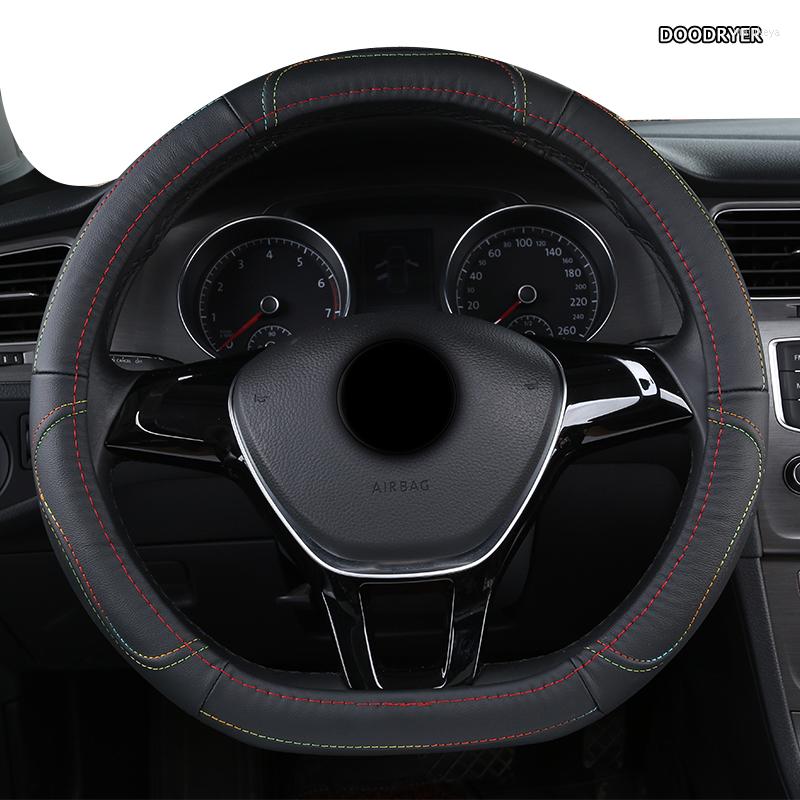 

Steering Wheel Covers DOODRYER Leather Car Cover For Luxgen U7 U5 U6 M7 V7 S5 S6