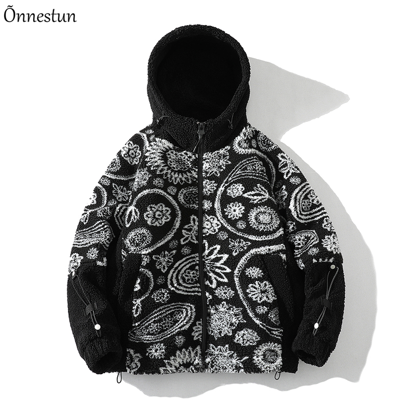 

Men's Down Parkas Una Reta SXXL Winter Coat Lamb Wool Parka With Hooded Loose Men Clothing Grain Fleece Jacket Geometry 221010, Style 4