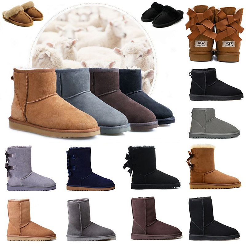 

Australia Australian Over The Knee Boots Slipper Winter Classic Keep Warm Women Mini Half GS U5854 Snow Boot Full Fur Fluffy Satin Ankle Boots Booties Slippers, Color#1