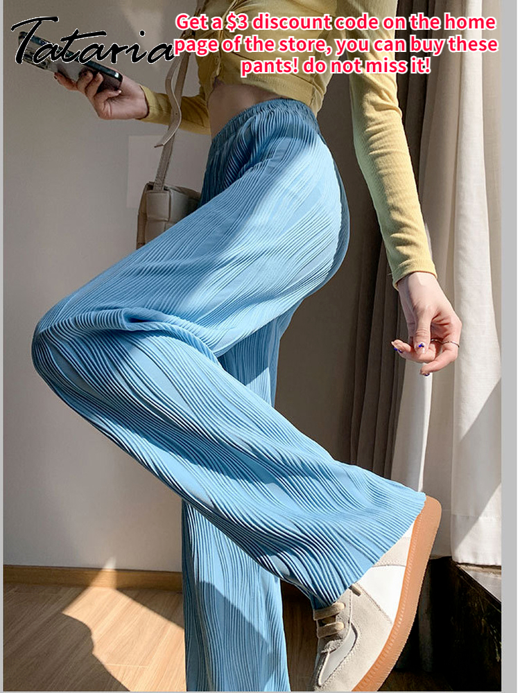 

Women' Pants  Blue Water Ripples Ice Silk for Women Summer High Waist Sag Wide Leg Trousers Straight Stacked Baggy 221011, White