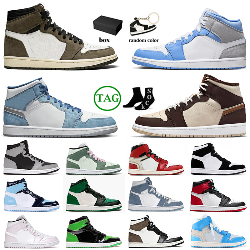 

With Box Basketball Shoes Women Mens Jumpman 1 Travis Scotts Cactus Jack Trainers Sports Sneakers Shadow 2 Cream Dark Chocolate Designer outdoor Big Size 13, 36-47 royal toe