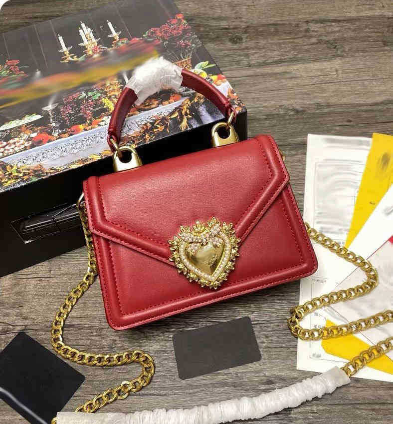 

Hardware Chains Shoulder Bag Luxury Women's Totes Designer Black Evening Wallet Vintage Leather Crossbody Purses Handbag 220818, Red