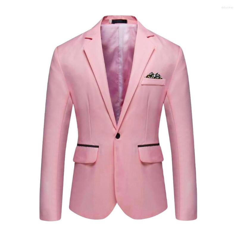 

Men's Suits Business Outwear Men's Stylish Solid Tops Party Coat Casual Suit Wedding Coats Three Piece For Men Hiking Rain Pants, Pink