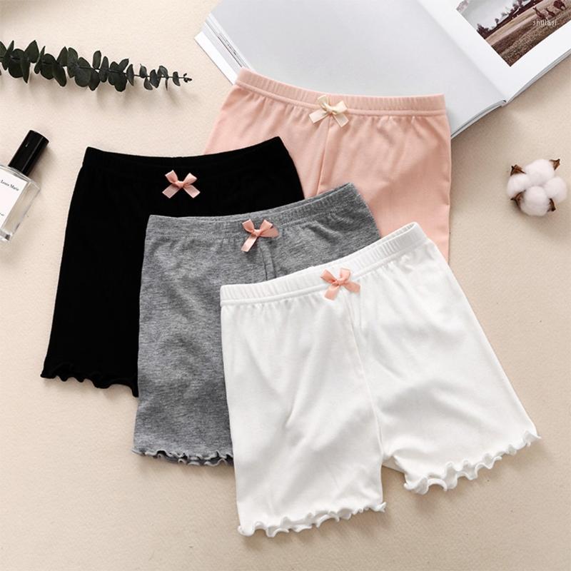 

Women's Panties Kids Girls Summer Dance Shorts Ruffled Sweet Bow Safety Under Dress Skirt Pants M6CD, White