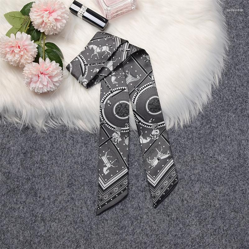 

Scarves Ladies Vintage Mulberry Silk Scarf 2022 Luxury Hair Wrap Ribbon Shawl Turban