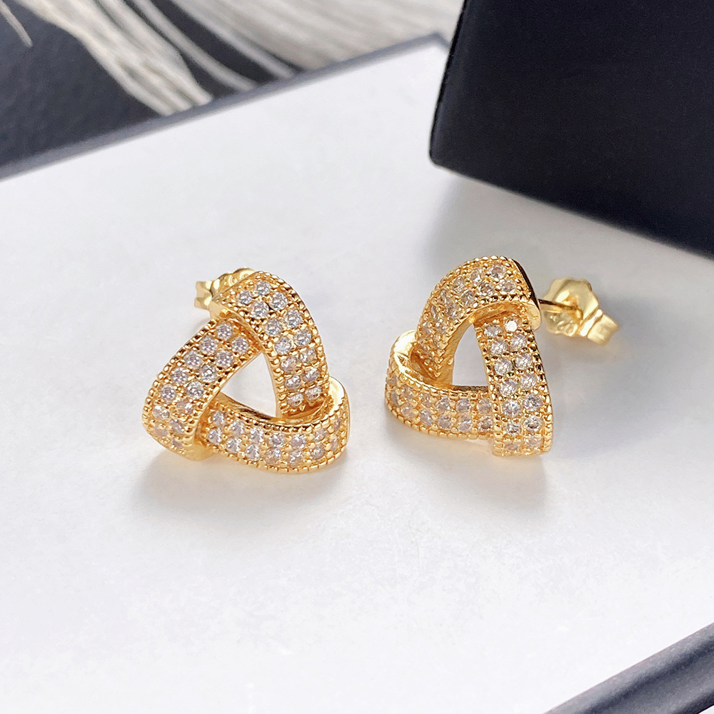 

Geometric Triangle Stud Earrings - Modern Women's Chic Jewelry (1 Pair)