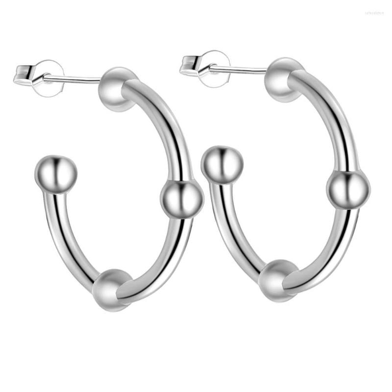 

Hoop Earrings Pretty Silver Color For Women Wholesale Charm Christmas Gifts Fashion Jewelry Bending Of Bamboo