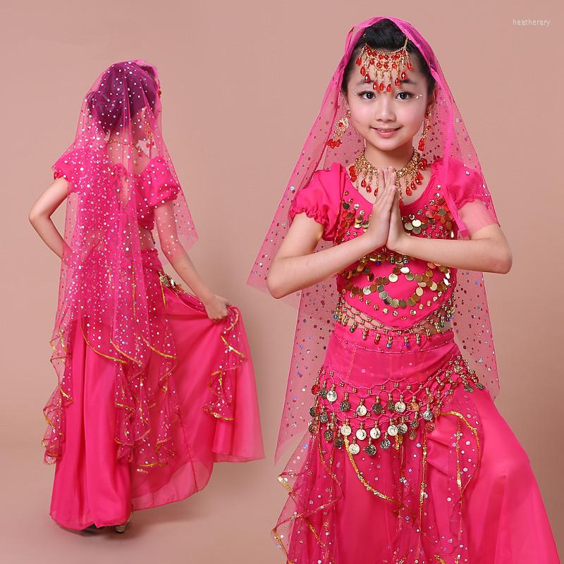 

Stage Wear 2022 Girls Belly Dancing Costume Dance 2-3-4-5-6-7pcs Bollywood Costumes Tribal Danza Del Ventre Gypsy, Rose red 2pcs