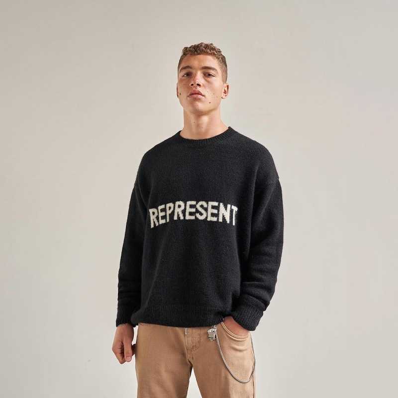 

Mens Designer Hoodie fog Sweatshirt Women Hoodies Pullover Casual Sweater Correct REPRESENT chest letter High street casual loose fashion la, Rep crew neck sweater