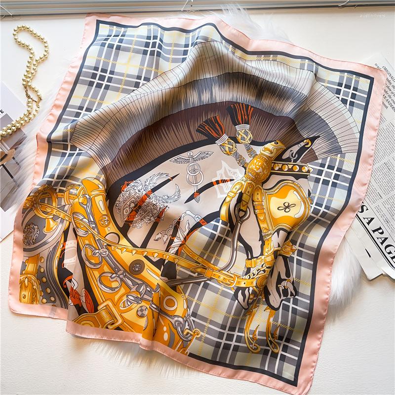 

Scarves Print Headband Silk Satin Scarf Square Women Muslim Hijab Elegant Neckerchief Design Brand Shawl Wraps Hair Bandana FJ707
