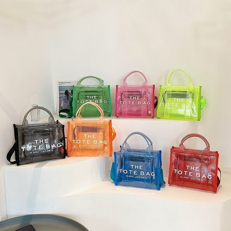 

PVC Material The Tote Bag Large capacity women shoulder handle Plain handbags casual letter Stripes fashion famous designer wallets cross body lady coin cool purse, Pink