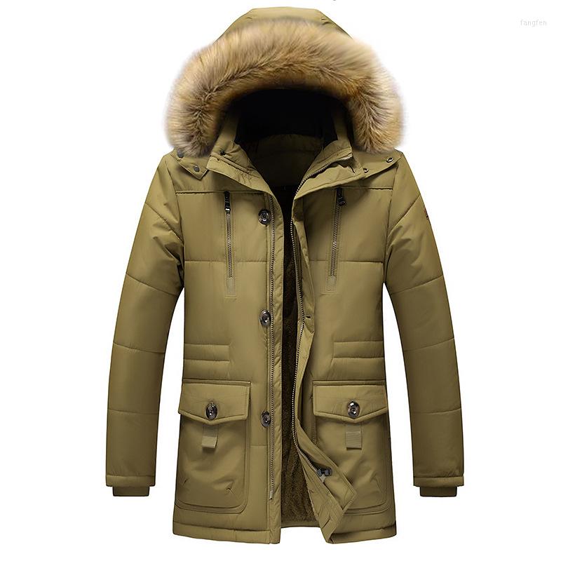 

Men's Down Winter Padded Jacket Mid-length Youth Loose Large Size Hooded Warm Thick