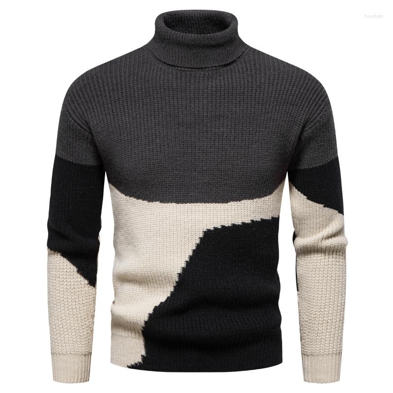 

Men's Sweaters Men's Top Designer Turtleneck Pullovers Fashion Brand Plain Pullover Knitted Sweater Men Korean Casual Slim Fit Warm, White