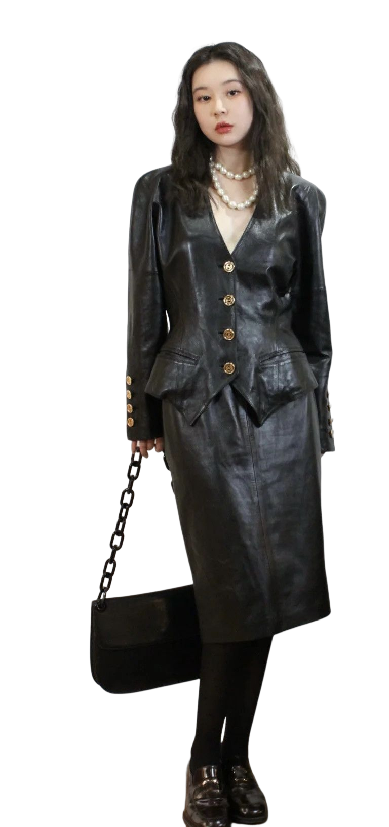 

Loe brand jacket 2022 New Women's Autumn Winter Fashion leather coat classic Designer logo top-grade leather jacket Casual Women Spring coat Cardigan Christmas Gift, Black