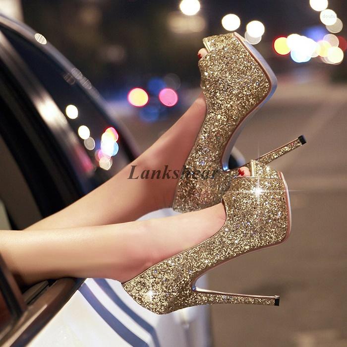 

Dress Shoes Fish Mouth High Heels Women's Autumn 2022 Summer Waterproof Platform All-match Catwalk Stiletto Sexy Sandals Night Party, Beige