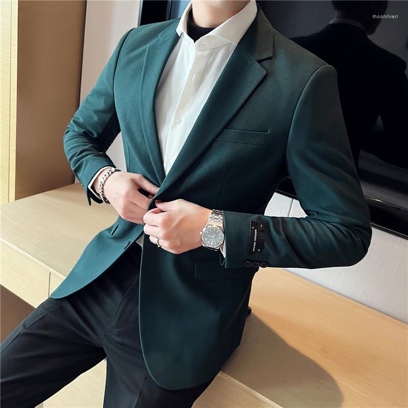 

Men's Suits 2022 Brand Mens Casual Blazers Spring Autumn Fashion Slim Fit Suit Jacket Single Breasted Business Office Social Hommes, Black