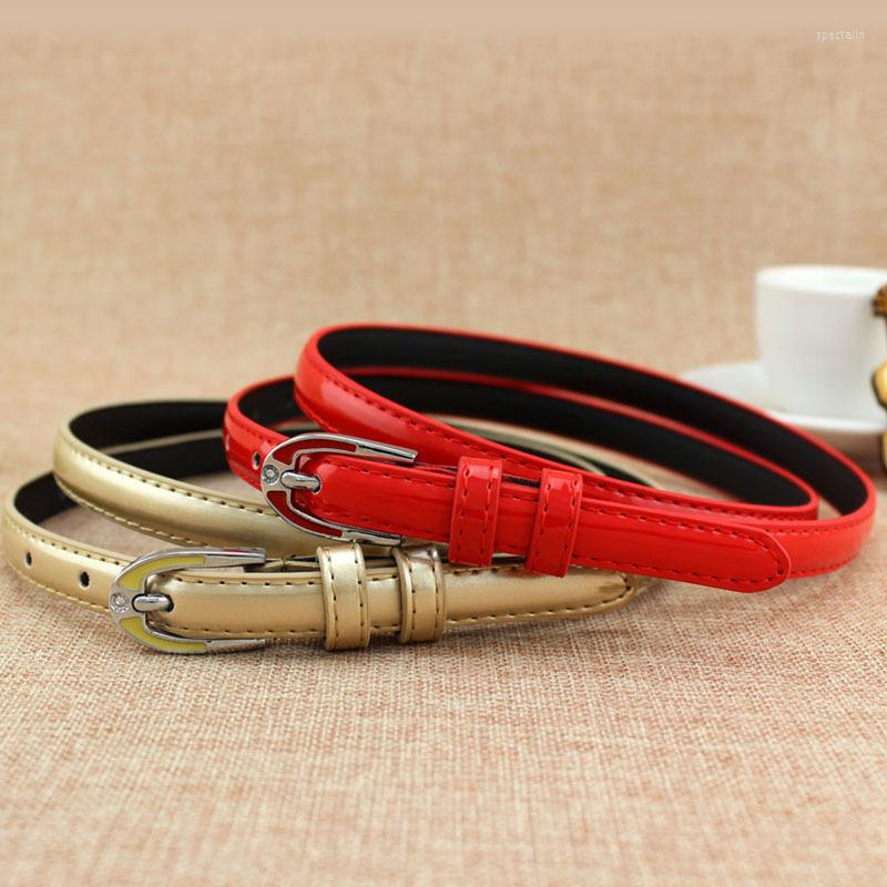 

Belts Arrival Women's Dress All-match Candy Color Patent Leather Pants Belt Fashion Boutique Thin Decoration For Female, Red