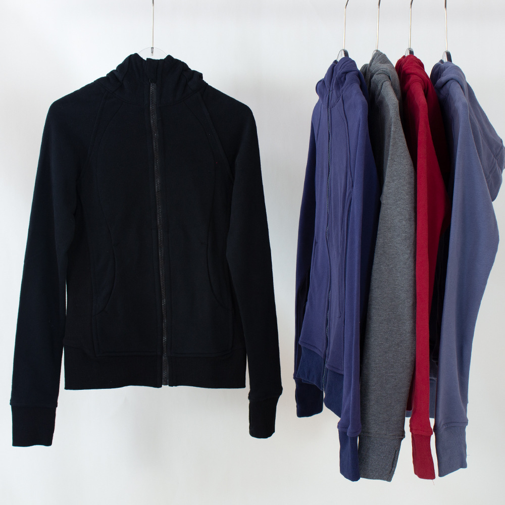 

LL Women Fleece Hoodie Zipper Scuba Jacket Yoga Wear Thick Fall Winter Wear Cashmere Sport Top Casual Hooded Cardigan, #10 grey