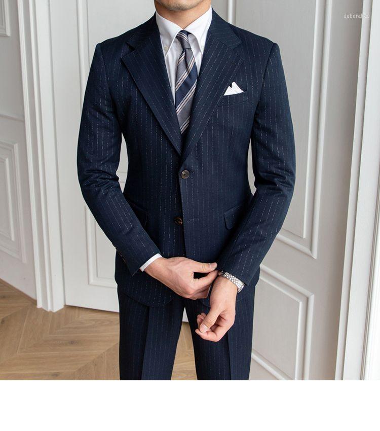 

Men's Suits Vb905 Fashion Men's Coats & Jackets 2022 Runway Luxury European Design Party Style Clothing, Navy blue