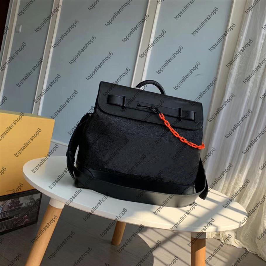 

M44731 STEAMER Men purse handbag Messanger Canvas embossed letter flower print Shoulder bag Top handle business briefcase portfoli342W, M44731 black letter flower print