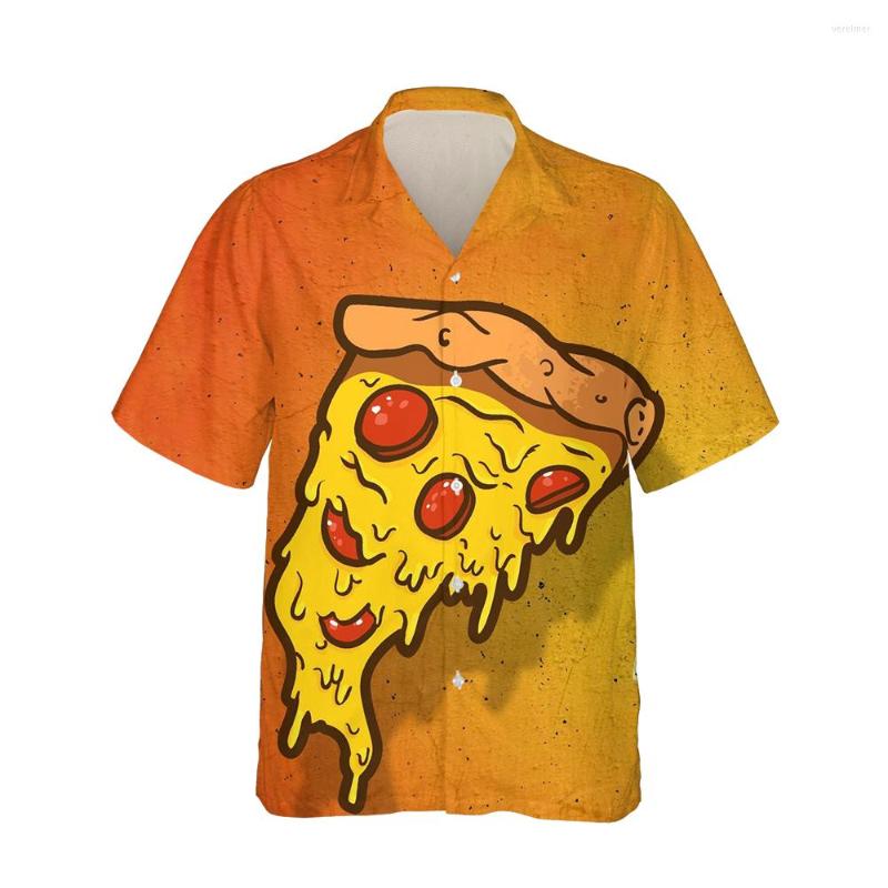 

Men's Casual Shirts Jumeast 3d Yummy Pizza Printed Hawaiian Funny Shirt Men Colorful Short Sleeve Mens Fashion Trendy Loose Streetwear, 04