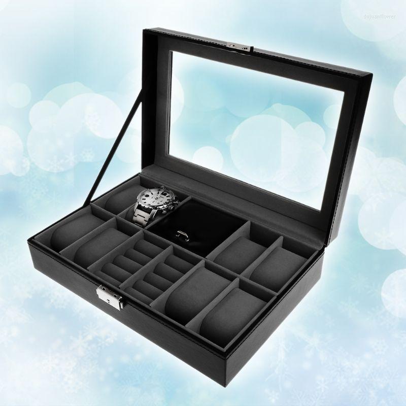 

Watch Boxes CPDD Jewelry Display Container 8 2 Slots Grids For Ring Ear Stud Earrings Watches Storage Organizer Faux Leather High End