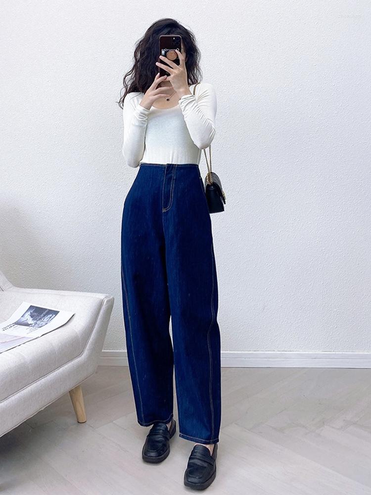 

Women's Jeans Women 2022 Early Autumn Navy Blue Top Line Casual All-match Tapered Pants