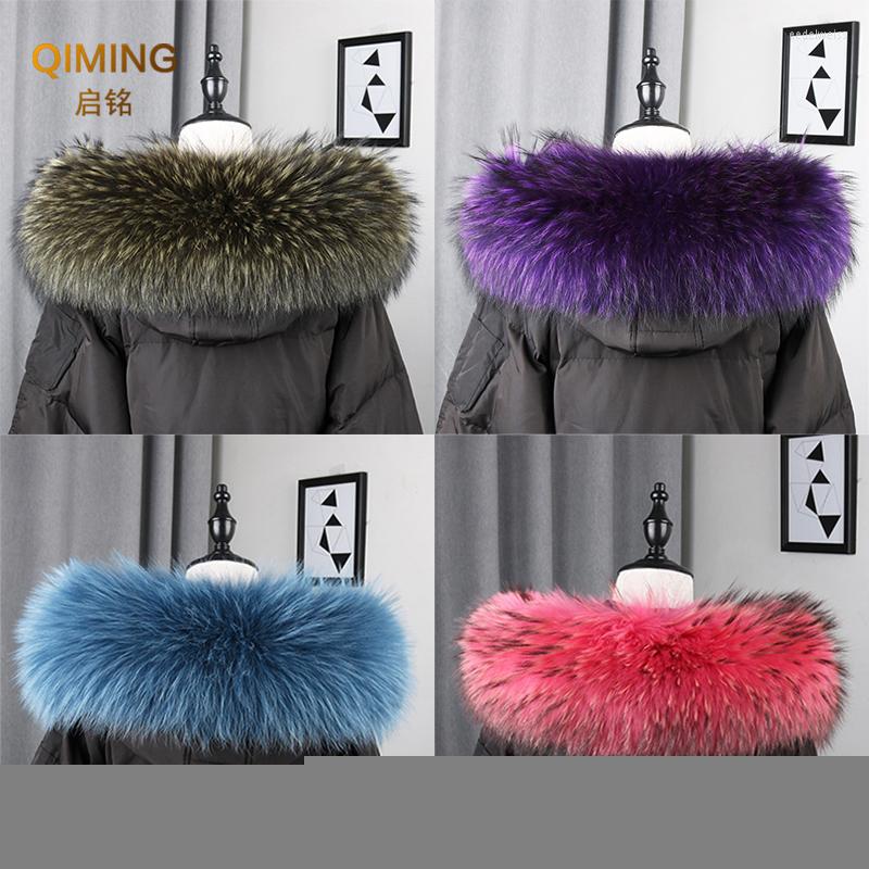 

Scarves Real Fur Collar For Parkas Coat Luxury Warm Natural Raccoon Women Scarf Ring Men Jackets Hood Shawls And Wraps